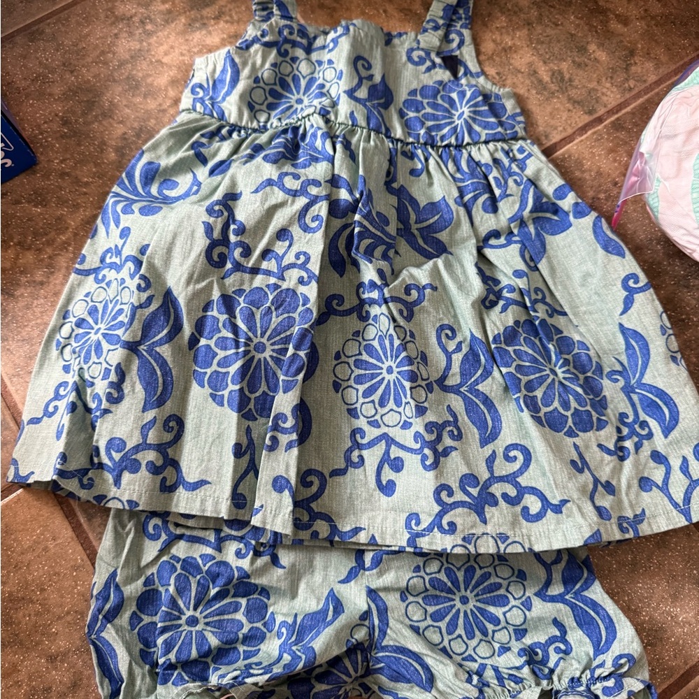 Reyn Spooner Blue and Green Floral Shirt